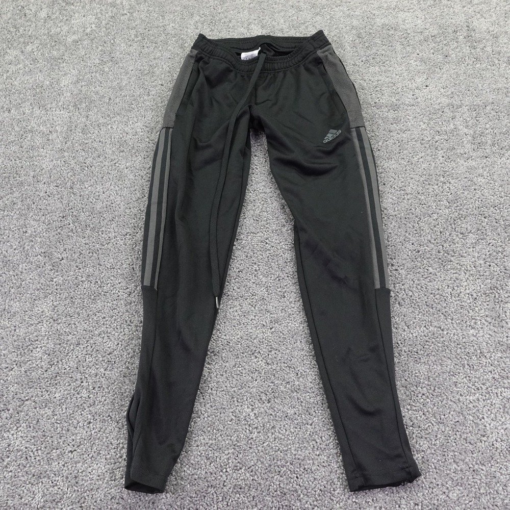 Adidas Track Pants Boys Extra Small Black Primegreen Soccer Training Activewear